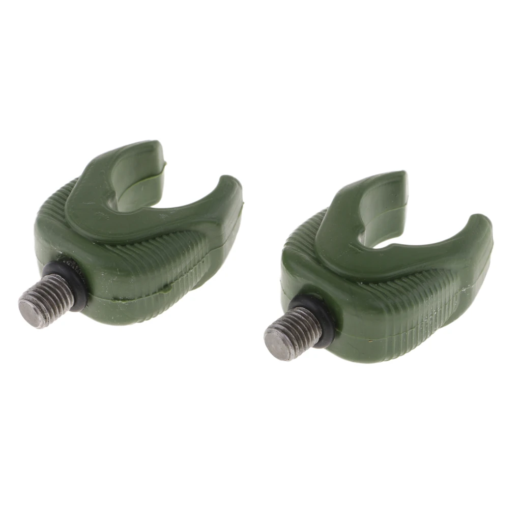2pcs Fishing Rod Rest Holder Green/ Black Silicone Butt Rod Pod Stand Bracket For Saltwater Fishing.