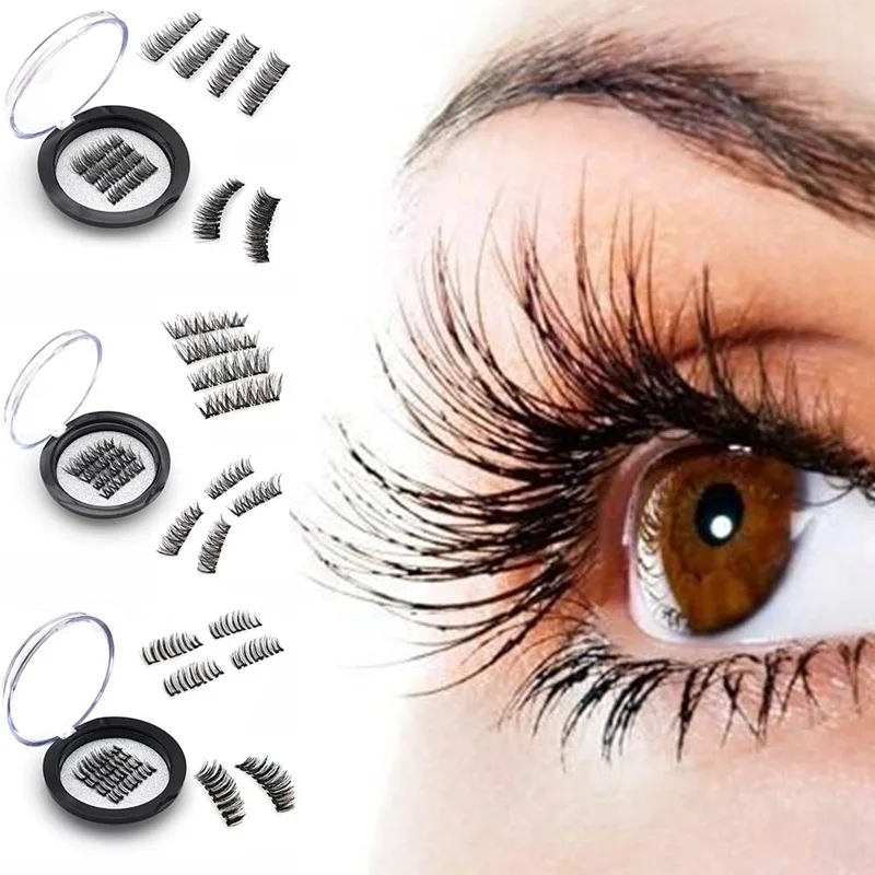 

Magnetic Eyelashes With 3 Magnets Handmade 3D/6D Magnetic Lashes Natural False Eyelashes Magnet Lashes Can Dropshipping