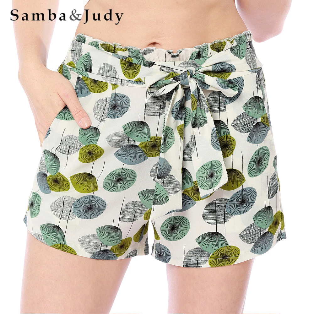 Samba и JudyLoose талии печати бинты отдыха пляж трусики женщины 2018 Летняя мода новый