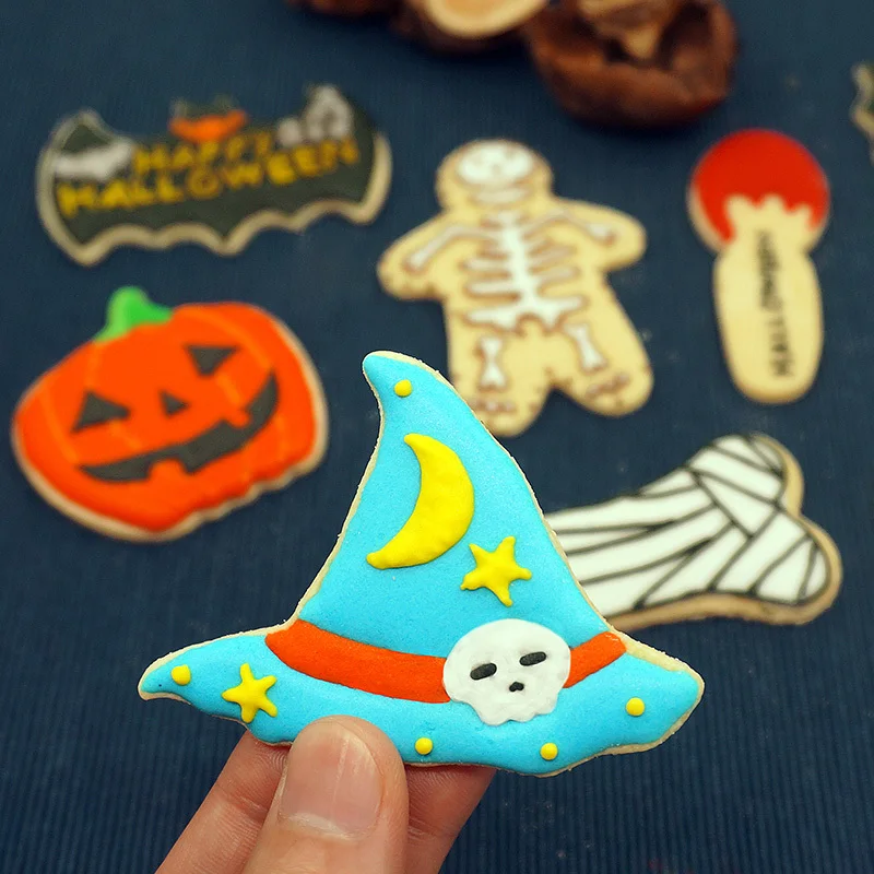

Kitchen Accessories Halloween Bat Cookie Tool Cutter Biscuit Press Icing Set Stamp Mold Pastry Tools Cookies Stainless Steel