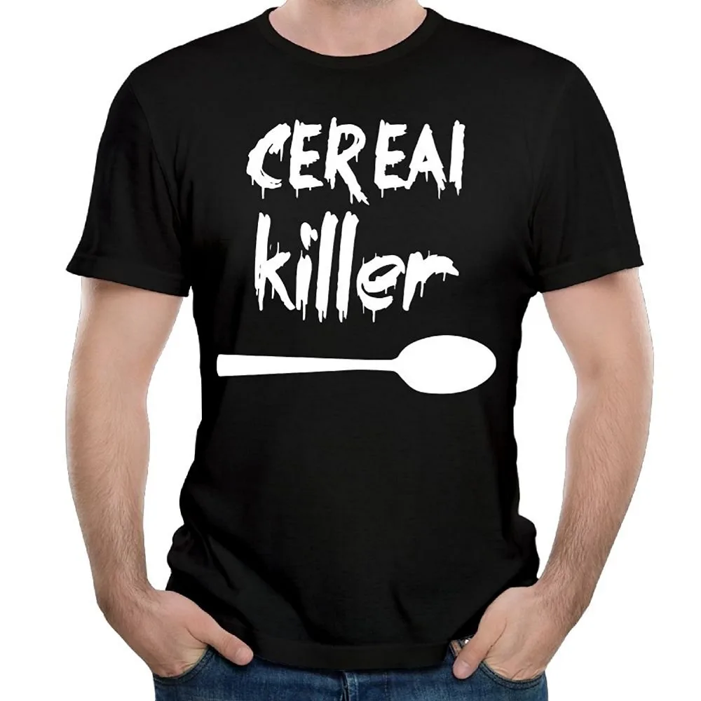 Buy Custom Design Tee Shirts Crew Neck Funny Short Sleeve Cereal Killer Mens T