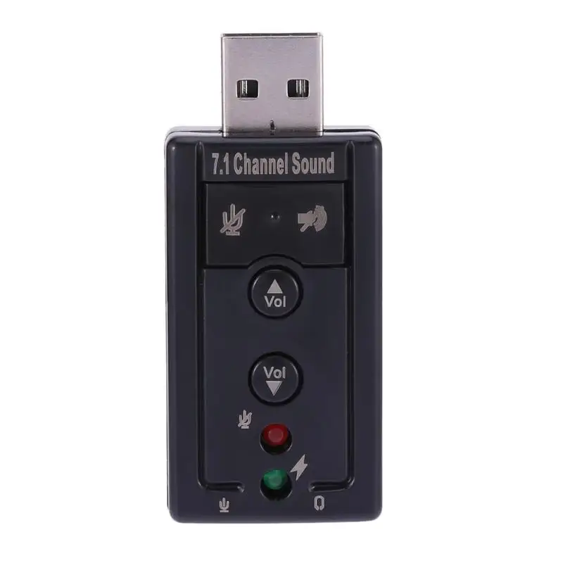 

ALLOYSEED USB 2.0 Sound Card Virtual 7.1 Channel 3D Audio Adapter With LED Light for Desktop Laptop Notebook Computer