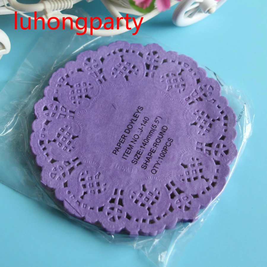 

PD043 100pcs 5.5 Inch Total Colored Vintage Lace Round purple Paper Doilies Paper Scrapbooking Craft Doily Paper pads Paper mats