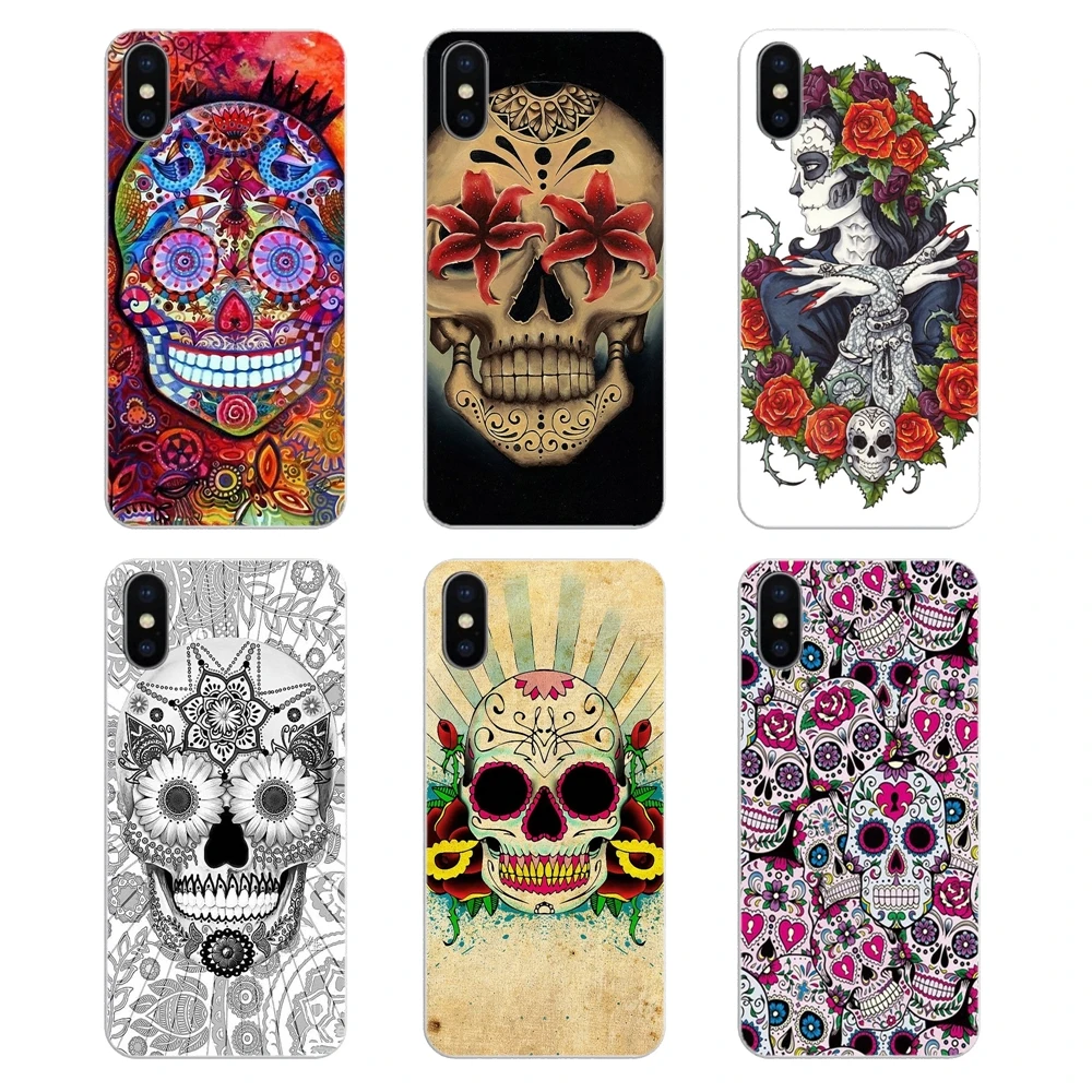 Transparent Soft Cases Covers For Samsung Galaxy Note 8 9 S9 S10 A8 A9 Star Lite Plus A6S A9S Mexican Sugar Skull |