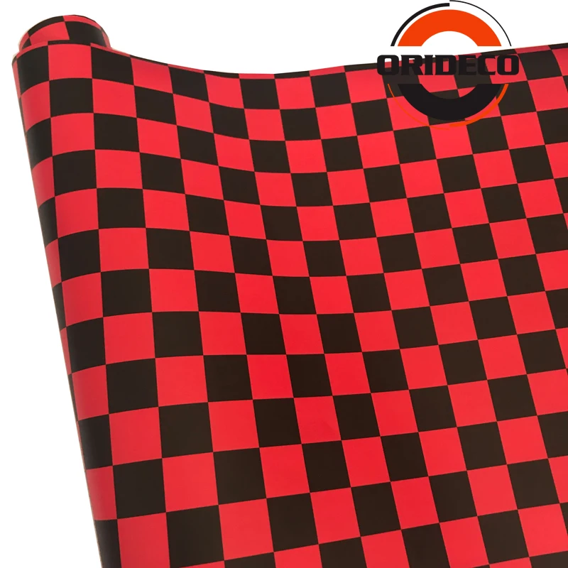 Red Black Camouflage Vinyl Racing Checkered Flag Sticker 2