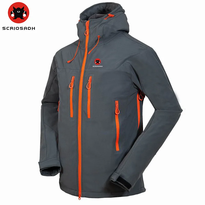 

SCRIOSADH Winter Men Outdoor Soft shell Camping Jacket Waterproof Breathable Thermal Mountaineering Tourism Sports Jacket