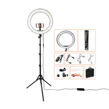 Fusitu RL-18 55W 5500K 240 LED Photographic Lighting Dimmable Camera Photo/Studio/Phone Photography Ring Light Lamp&Tripod Stand