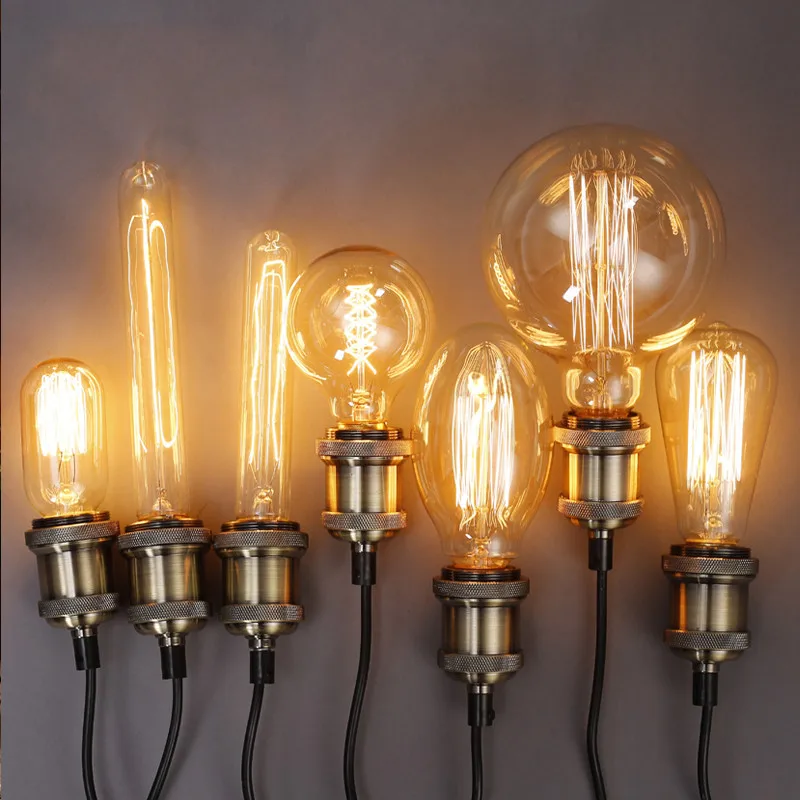 Lâmpadas de Iluminação Edison Lâmpada Luminaria Retro Bombilla Industrial Vintage Lampada St64 G80 220 v 40 w E27 Deco Antigo Filamento 6 Lâmpadas incandescentes