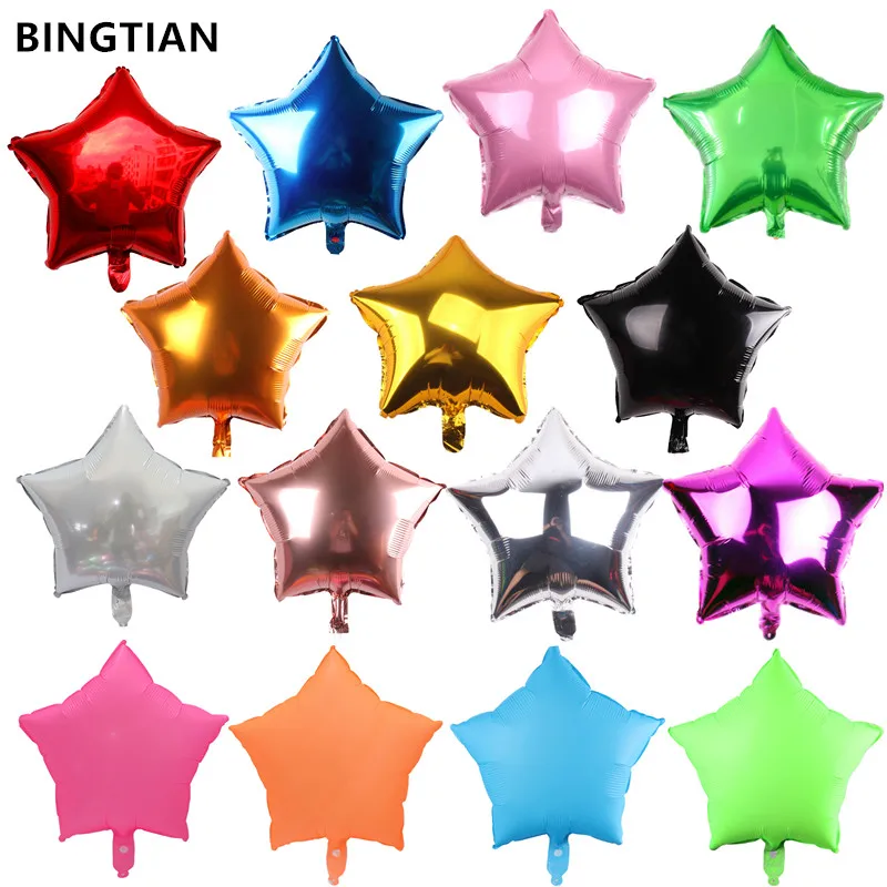 

BINGTIAN Multicolor Pentagram Star Shape Helium Foil Balloon Aluminum Balloons Birthday Party Wedding Decoration Supplies