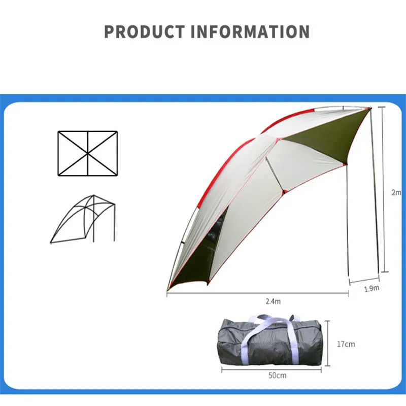

SGODDE Outdoor Car Tail Account 5-8 People Use Waterproof Sunshade Tent Barbecue Camping Wild Outdoor Travel Self-Driving Tent