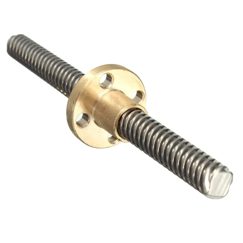 MTGATHER 8mm Lead Screw Rod 100mm 8x100mm - 10cm Stepper Motor Linear Rail Bar Shaft With Brass Nut gtfs hot sale 3d printer 8mm lead screw rod z axis linear rail bar shaft 350mm golden