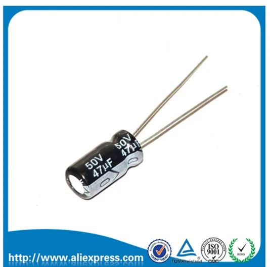 

10Pcs 47UF 50V 50V 47UF Electrolytic Capacitor 50 V / 47 UF Size 6*12MM Aluminum Electrolytic Capacitor