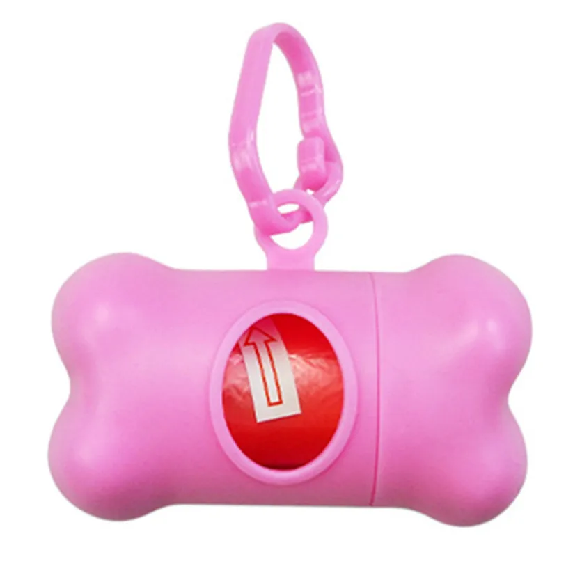 Bone Shape Pet Dog Poop Bag Dispenser Waste Garbage Bags Carrier Holder Dispenser + Poop Bags Set Pet Dog Waste Poop Bag 40DC14 (15)