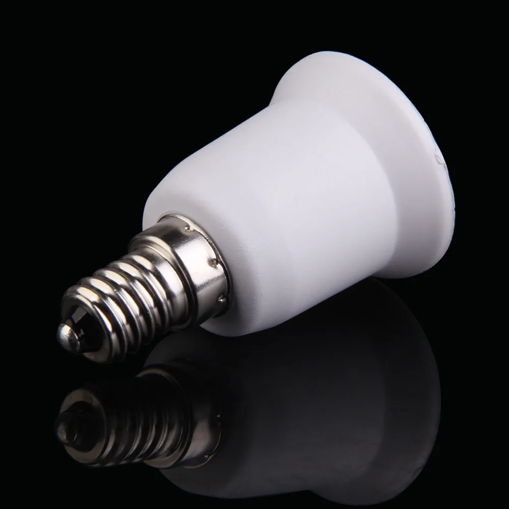 

1pc E14 to E27 LED Halogen Light Lamp Base Lamp Bulbs Socket Adapter Converter White Color Bulb Base