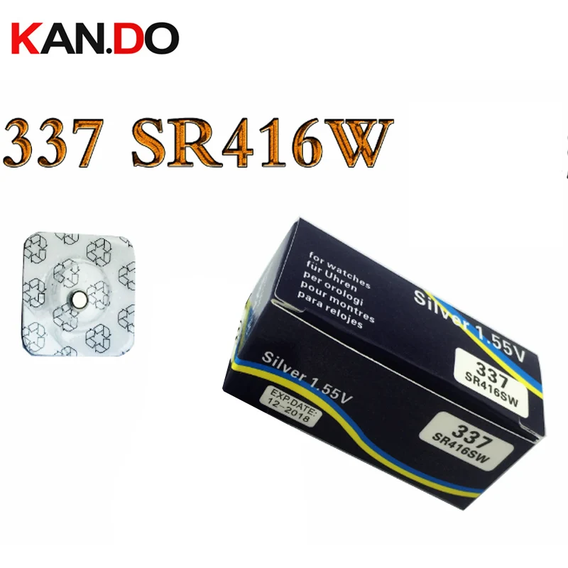 

10pcs/lot top quality 337 battery SR416SW battery Silver Oxide 1.55V button cell battery 1.55V for Watch