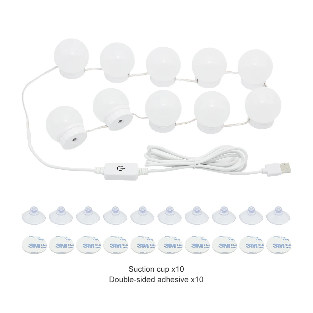  USB Port Makeup Mirror Light Bulb Hollywood Vanity Lights Make Up Dimmable LED Wall Lamp 6 10 14Bul - 33027456802