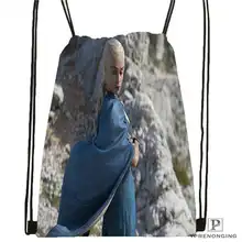 Пользовательская Игра престолов походная сумка на шнурке милый рюкзак для детей(черная спина) 31x40 см#180611-01-29