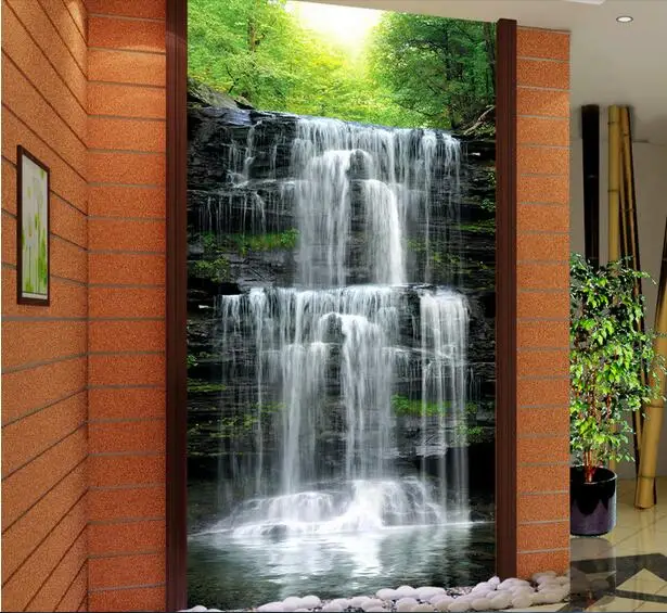 

Custom photo 3d wallpaper Non-woven mural picture wall sticker 3 d Water out beautiful waterfall painting Living room decoration