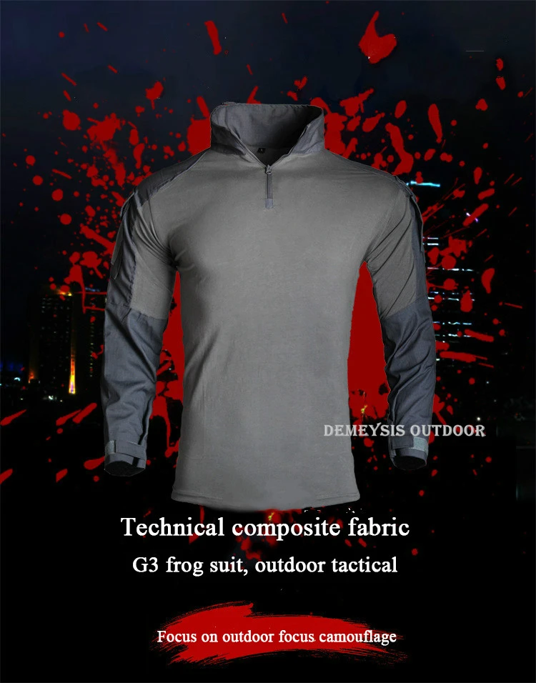 Мужская тактическая камуфляжная одежда G3 Униформа рубашка+ брюки с наколенниками BDU Airsoft Охота На Wargame одежда Мультикам