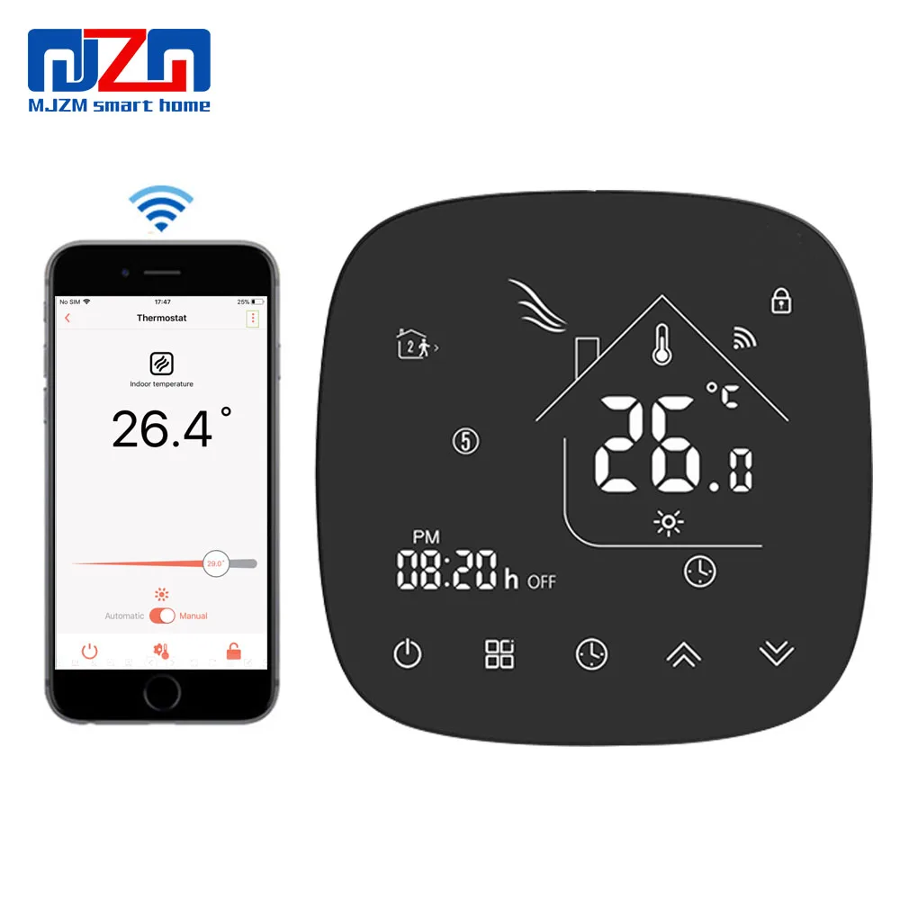 

MJZM 001 series WiFi Thermostat for Gas Boiler/Water Heating/Electrical Heating System Programmable Thermostat Memory Function