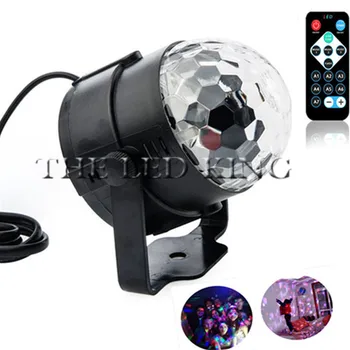 

9W Mini Popular RGB LED Crystal Magic Ball Stage Effect Lighting Lamp Party Disco Light 85-240V EU US Plug Soundlights Spotlight