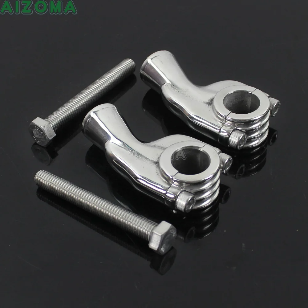 

Motorcycle Universal 7/8" or 1" Handlebar Risers 22/25.2mm Retro Rough Crafts Solid Polish Bar Clamp For Harley Triumph Bobber