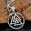 Men Stainless steel Viking Valknut Amulet dragon Pendant Necklace ► Photo 3/6