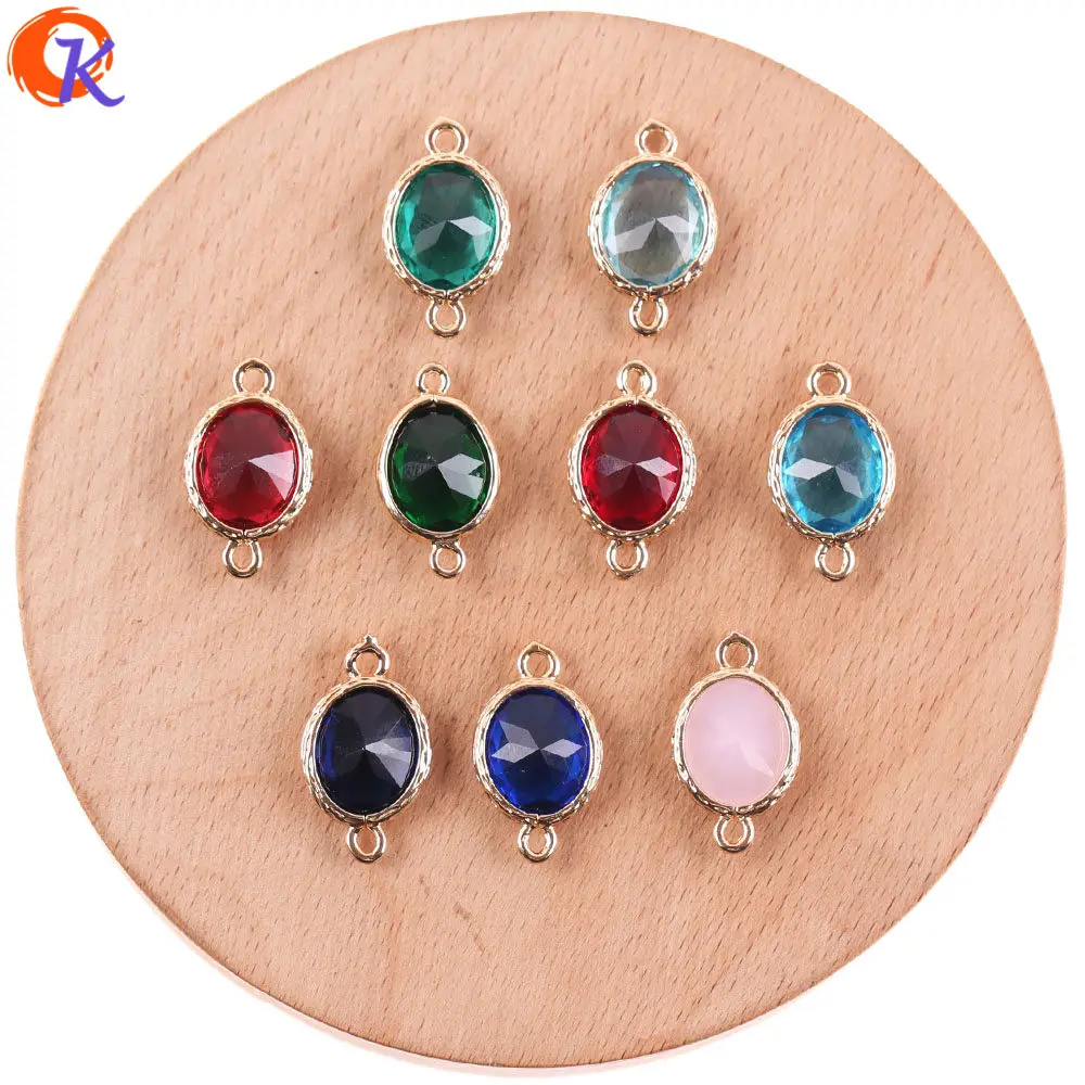 

Cordial Design 50Pcs 12*20MM Jewelry Accessories/Hand Made/DIY Making/Oval Shape/Crystal Earring Connectors/Earring Findings