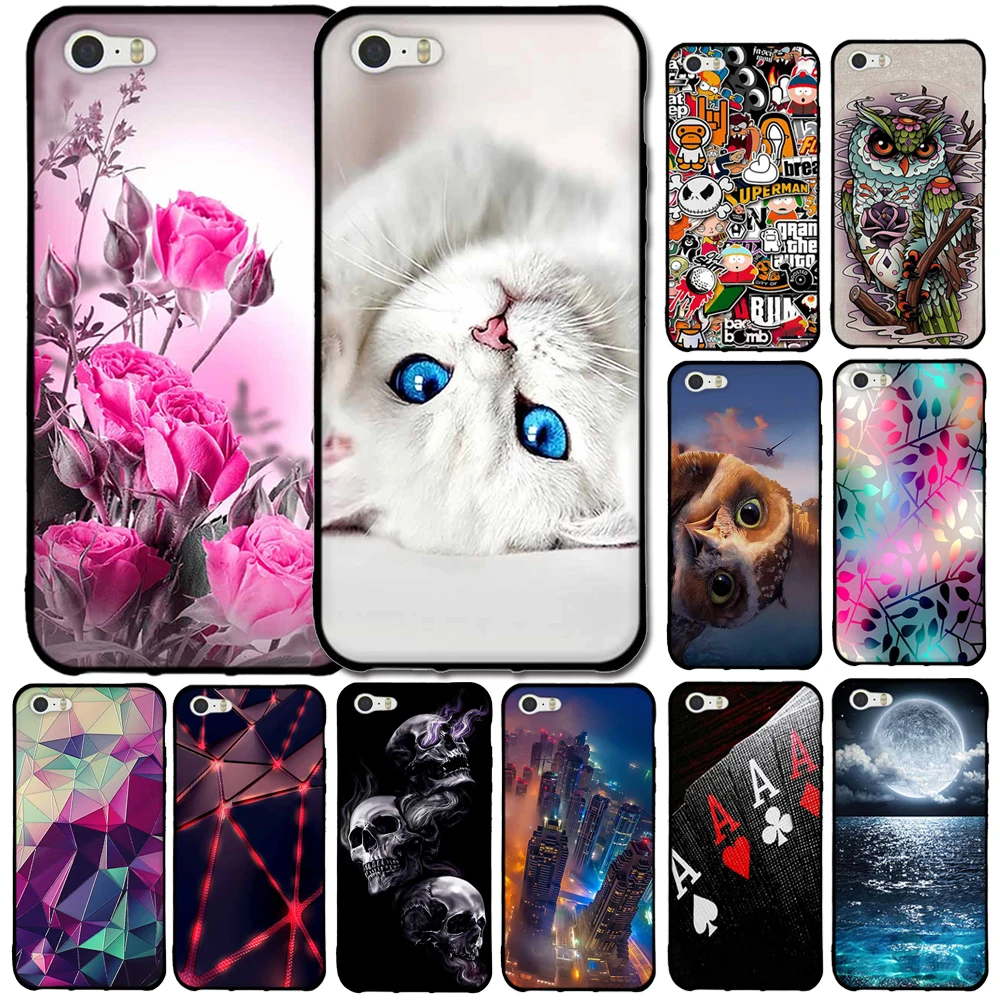 

3D Patterned Soft Silicone Case For iPhone 5 5s SE 6 6s 7 8 plus Case Cover For iPhone 5 5s SE Case Fundas For iPhone 6 6s Cover