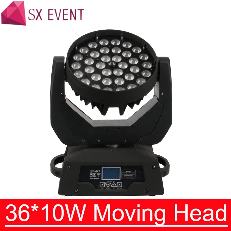 Светодиодный 36 светодио дный 10 Вт Zoom Wash Moving Head Light 36x10 Вт RGBW 4светодио дный В1 светодиодный движущаяся головка Zoom Wash Light Quad Stage Lighting DJ Вечерние