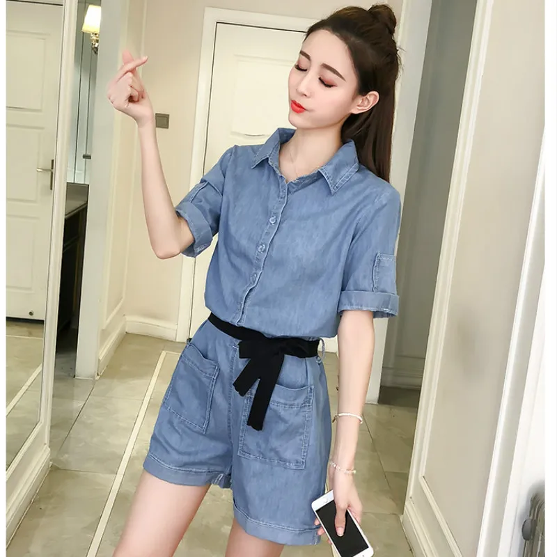 2019 Summer Loose New Women's Wide Leg Pants Jumpsuit Summer Workwear Denim Shorts Jumpsuit Overalls Fashion Clothing Trend 2019 Summer Loose New Women's Wide Leg Pants Jumpsuit Summer Workwear Denim Shorts Jumpsuit Overalls Fashion Clothing Trend
