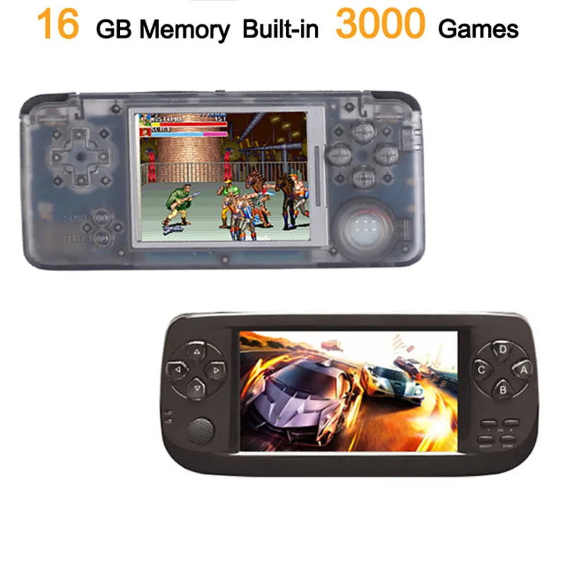 Retro Game Console 64bit 16GB Built-in 3000 Classic Games Multifunction Portable Handheld Game Player TV Output