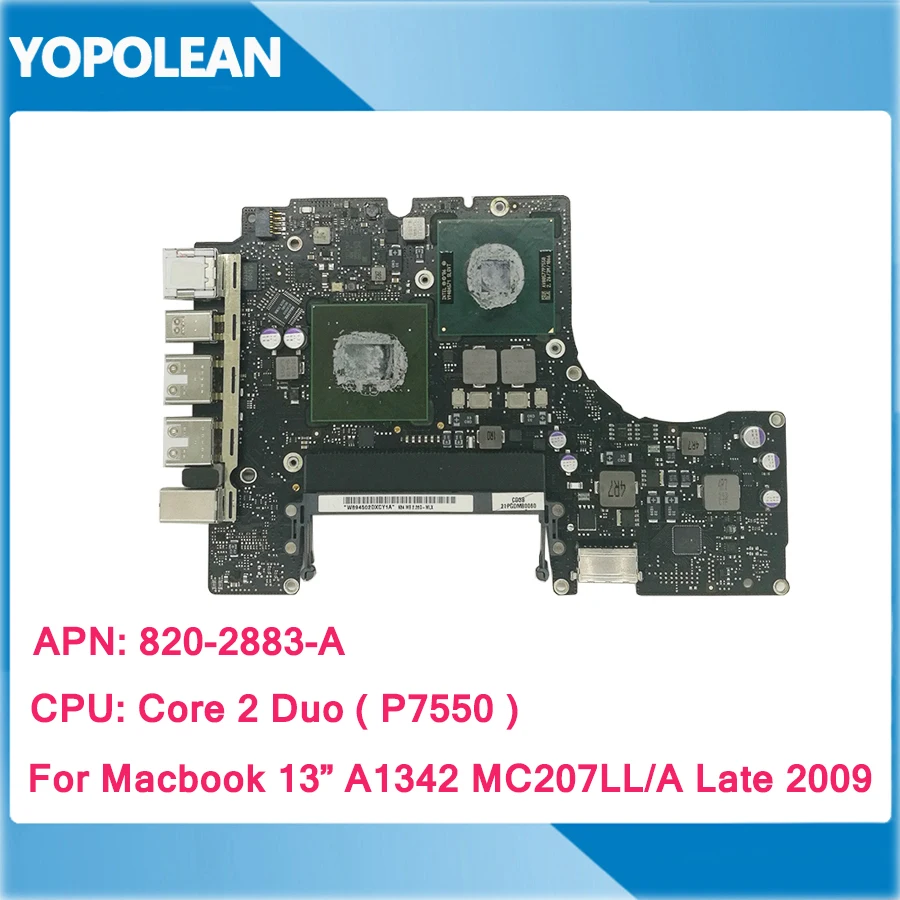 

2.26 GHz Core 2 Duo ( P7550 ) Motherboard For Macbook 13" A1342 Logic Board MC207LL/A Late 2009 820-2883-A
