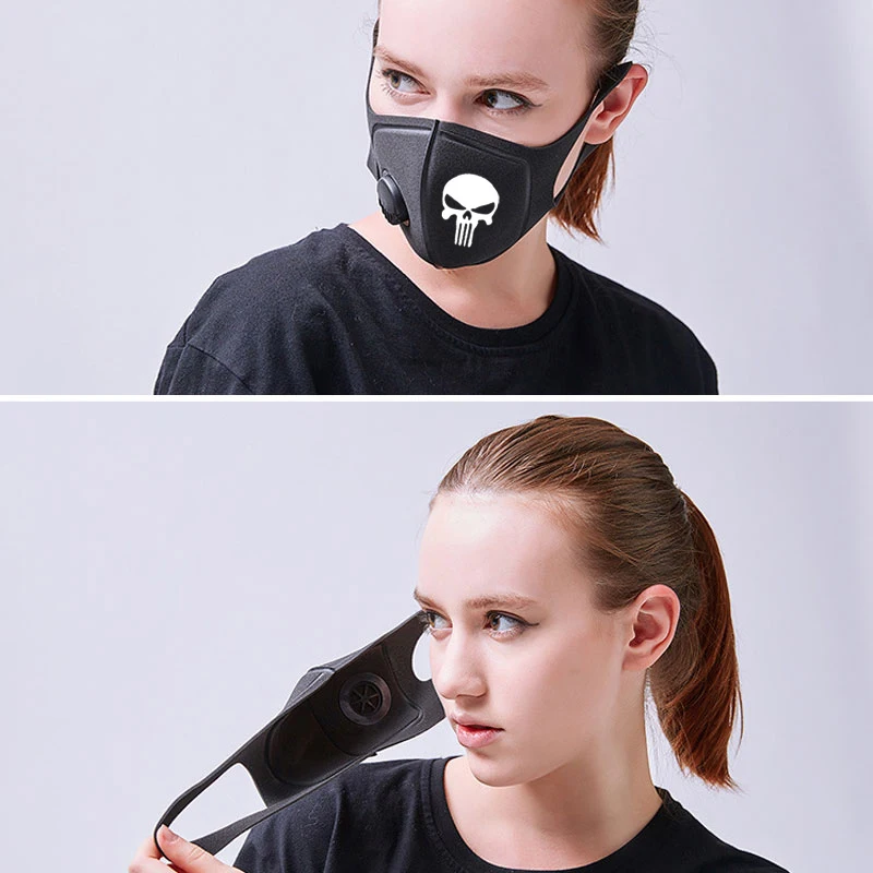 1 шт Пылезащитная маска обновленная версия для мужчин и женщин анти-туман дымка пыль 3D обрезанный дышащий клапан череп рот маска