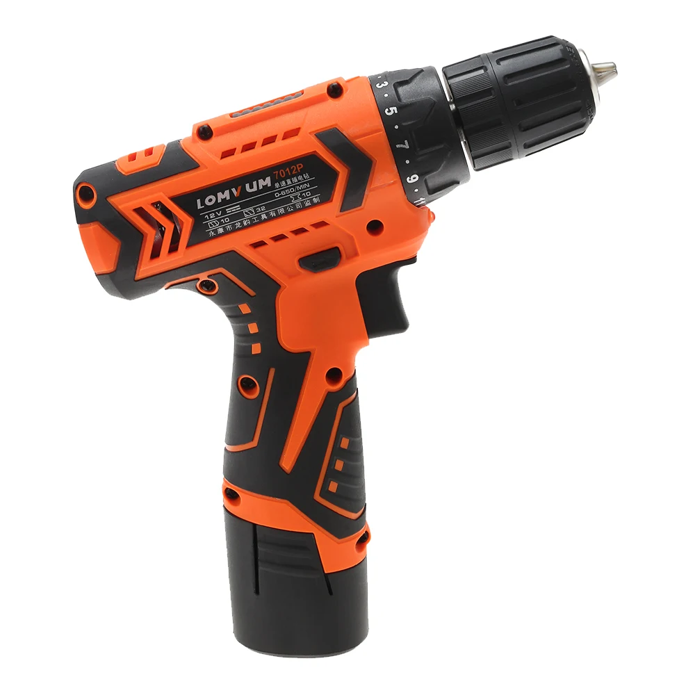Lomvum Mini Power Tools 12v Single Speed Electric Drill Cordless Drill