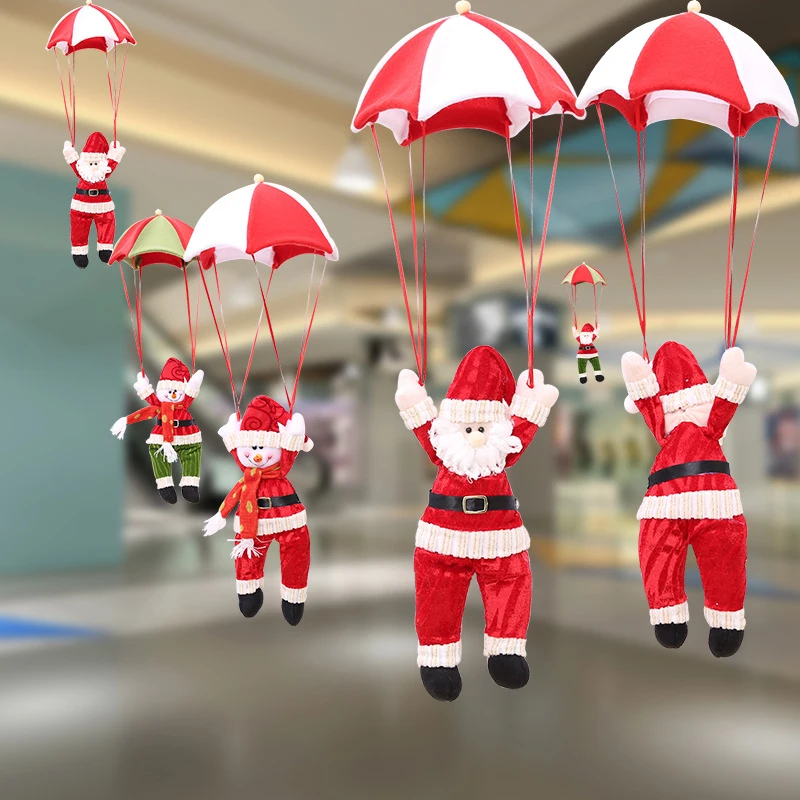 New Christmas Decorations Parachute Santa Claus Snowman Xmas Tree