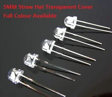 100PCS 5MM Strohhut DIP LED Rot Gelb Grün Blau Warm Weiß Transparent Abdeckung hohe helle F5 qualität perle licht emittierende diode