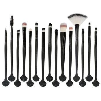 

15Pcs Foundation Cosmetic Shell Makeup Brushes Tool Powder Blush Eyeshadow Blending Eyeliner Lip Beauty Make Up Brush Set Kit