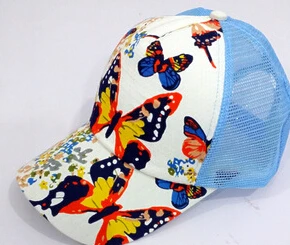 10 шт./партия,, женский в Корейском стиле, Повседневная Бейсболка с принтом бабочки, сетчатая шапка разноцветная летняя пляжная шляпа - Цвет: 3