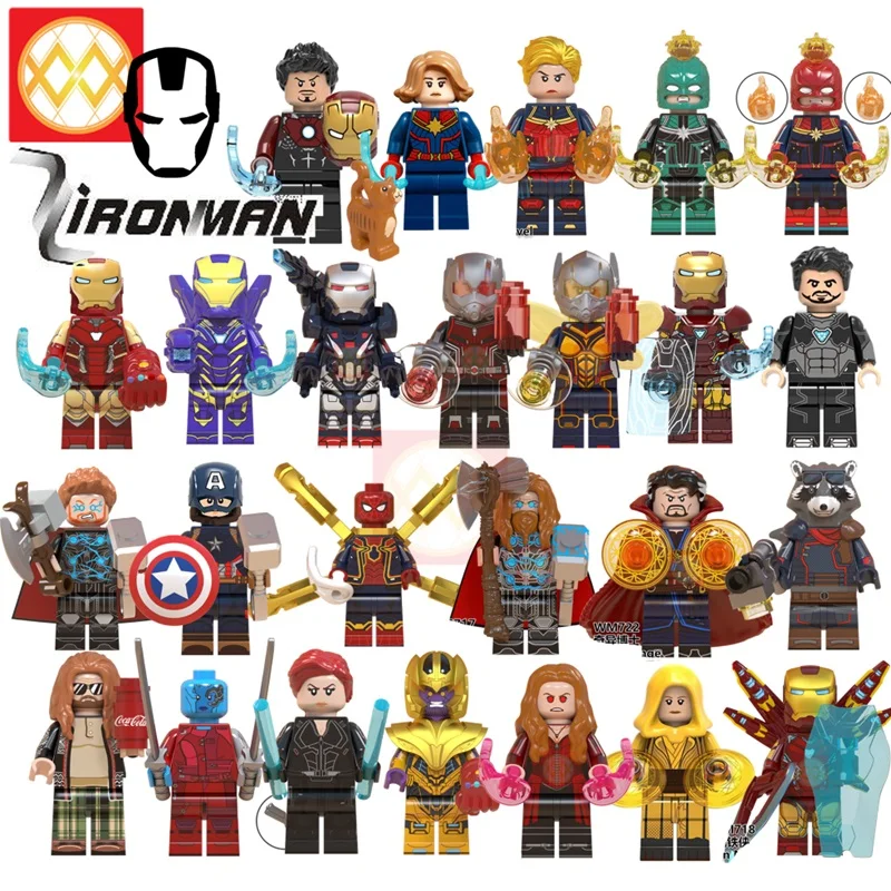 

Iron Man Avengers Endgame Captain Marvel Thor Hulk Rocket Raccoon Spiderman Thanos Doctor Strange Building Blocks Kids Toys Gift