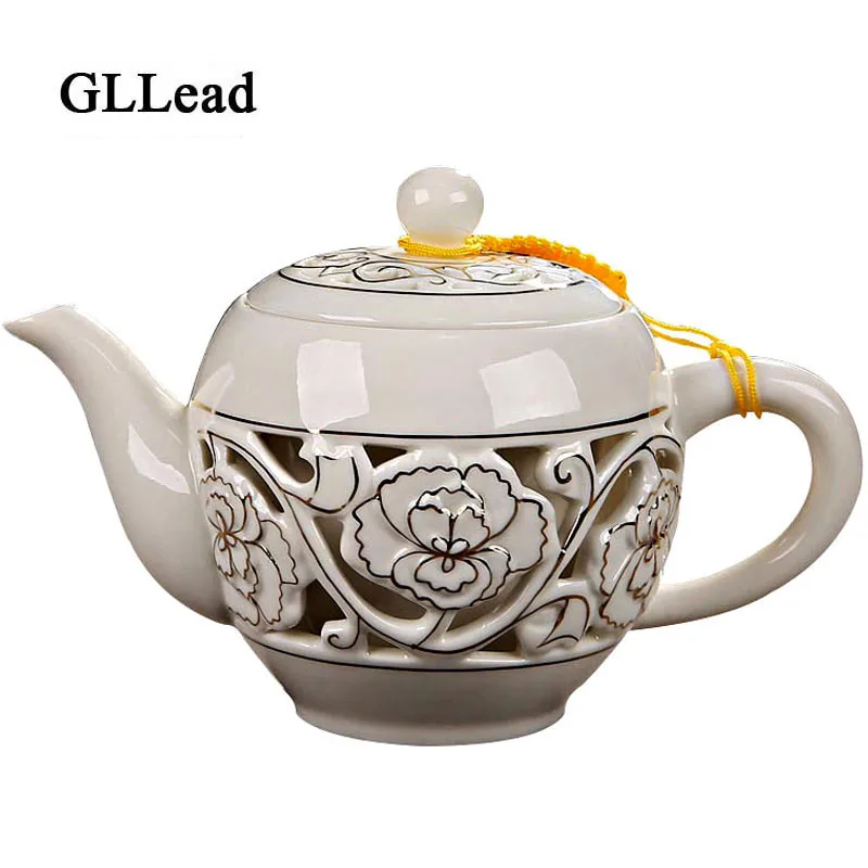 GLLead Chinese Style Hamdemade Ceramic Tea Pot Creative Hollow Out Kung Fu Tea Pots And Coffeepot Cup Porcelain Set GLLead Chinese Style Hamdemade Ceramic Tea Pot Creative Hollow Out Kung Fu Tea Pots And Coffeepot Cup Porcelain Set