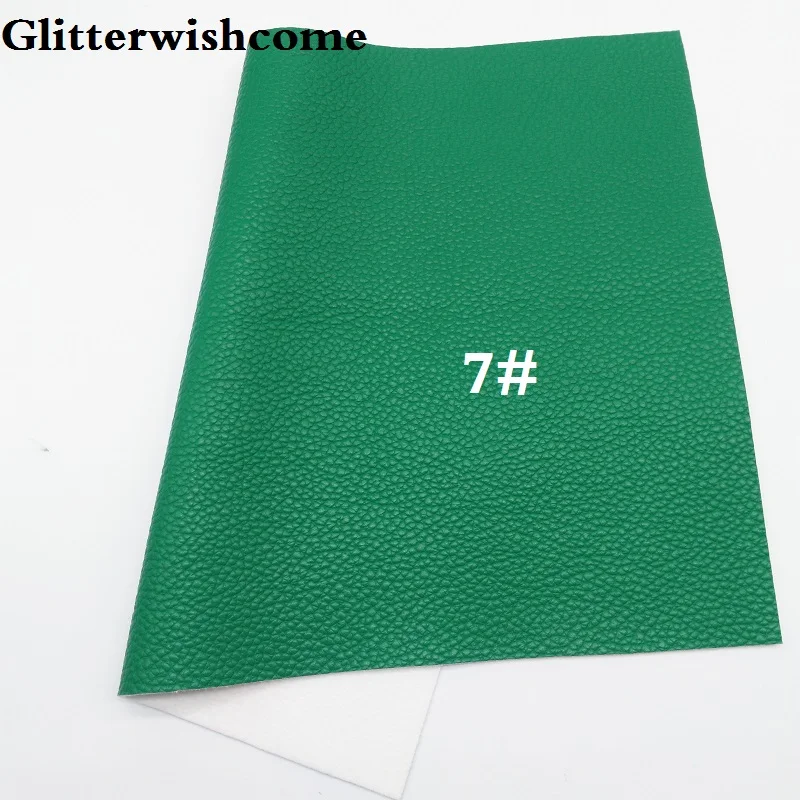 Glitterwishcome 21X29 см A4 Размер Синтетическая кожа листы, личи искусственная кожа листы, Vinil Para Lazos для бантов, GM079A - Цвет: 7