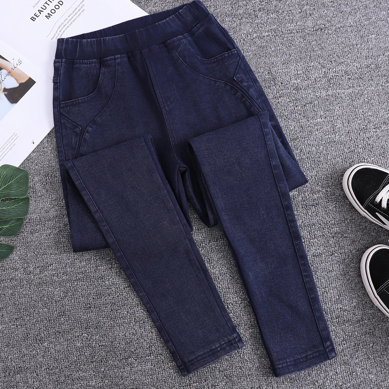 jeans women with high waist Elastic plus size Softener Skinny Pencil denim Pants gary blue100kg jeans women with high waist Elastic plus size Softener Skinny Pencil denim Pants gary blue100kg