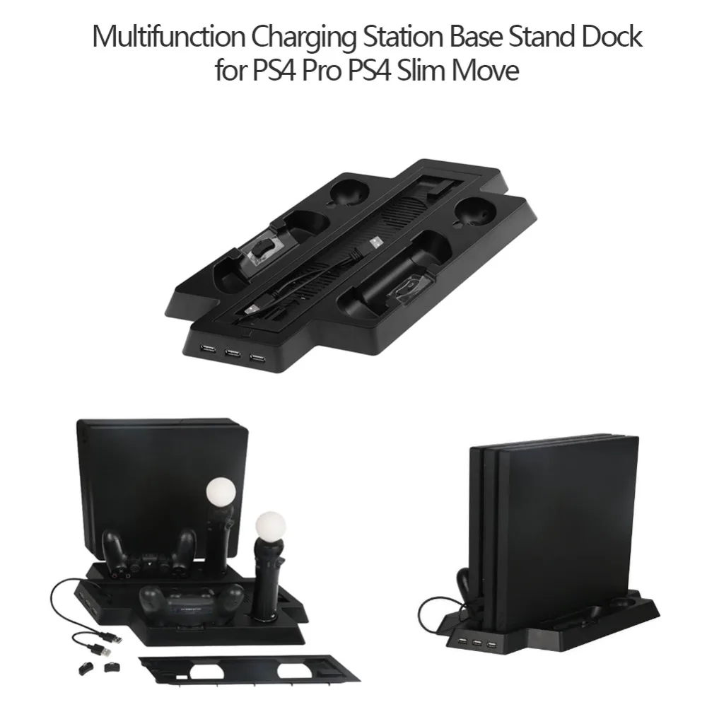 

1Pcs Multifunction Charging Station Base Stand Dock for PS4 Pro PS4 Slim Move Wireless Games Controller Accessory High Quality