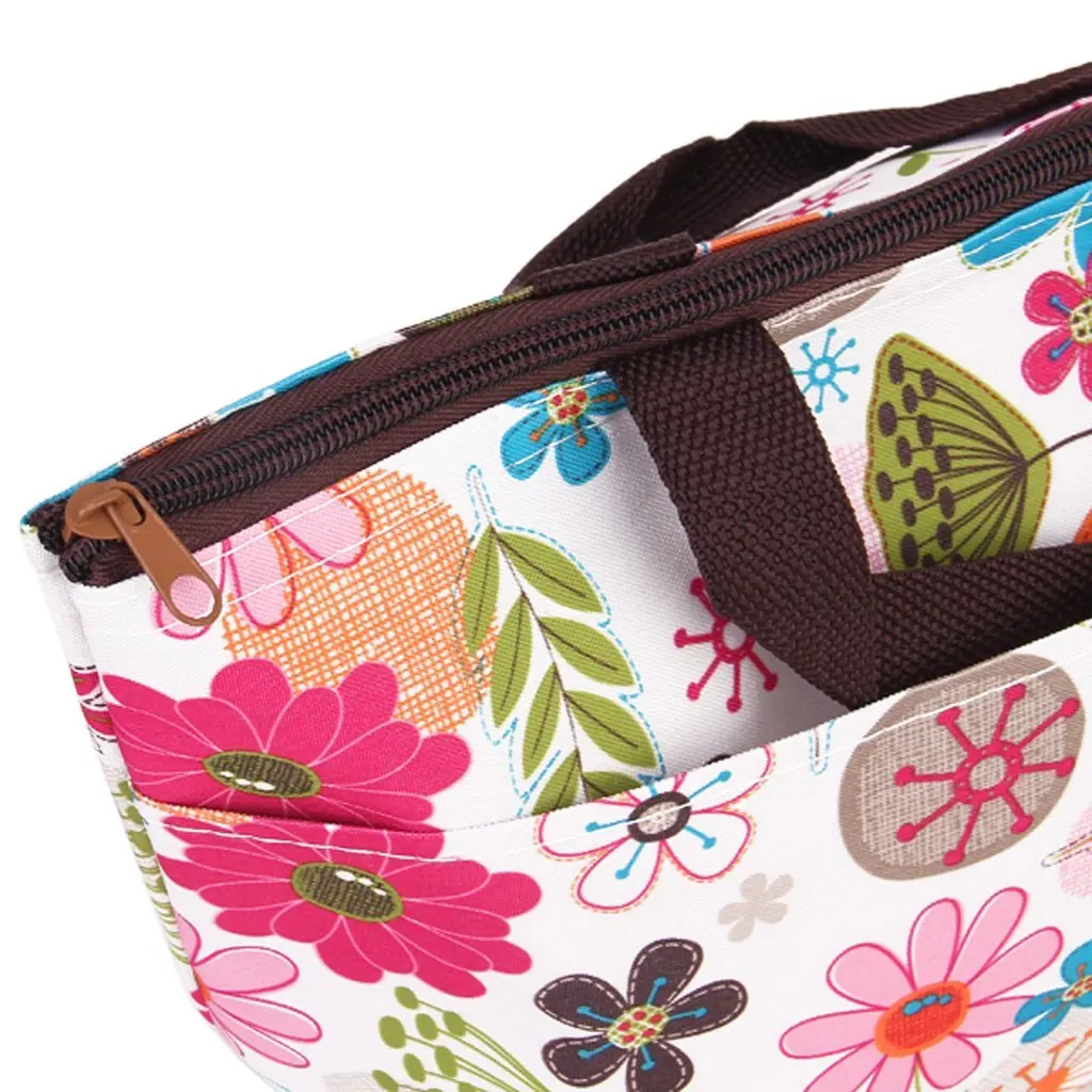 Коробки для обедов Tote bag-кулер Сумка для путешествия Пикник-цветочный узор