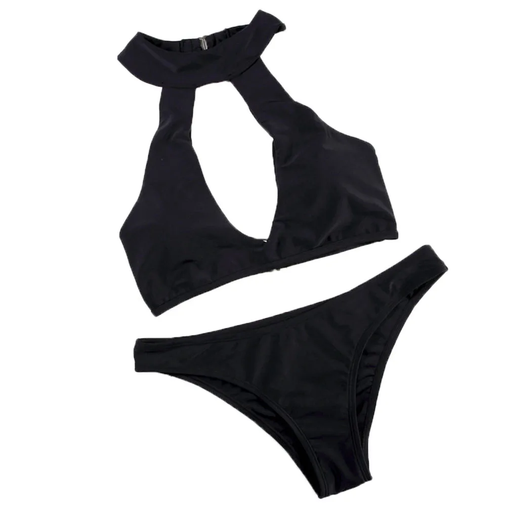 

2019 Summer Women's Swimsuits Swimwear Two Piece Bikini High Waist Beach Swimsuit Bathing Push Up Padded Bandage Tankini