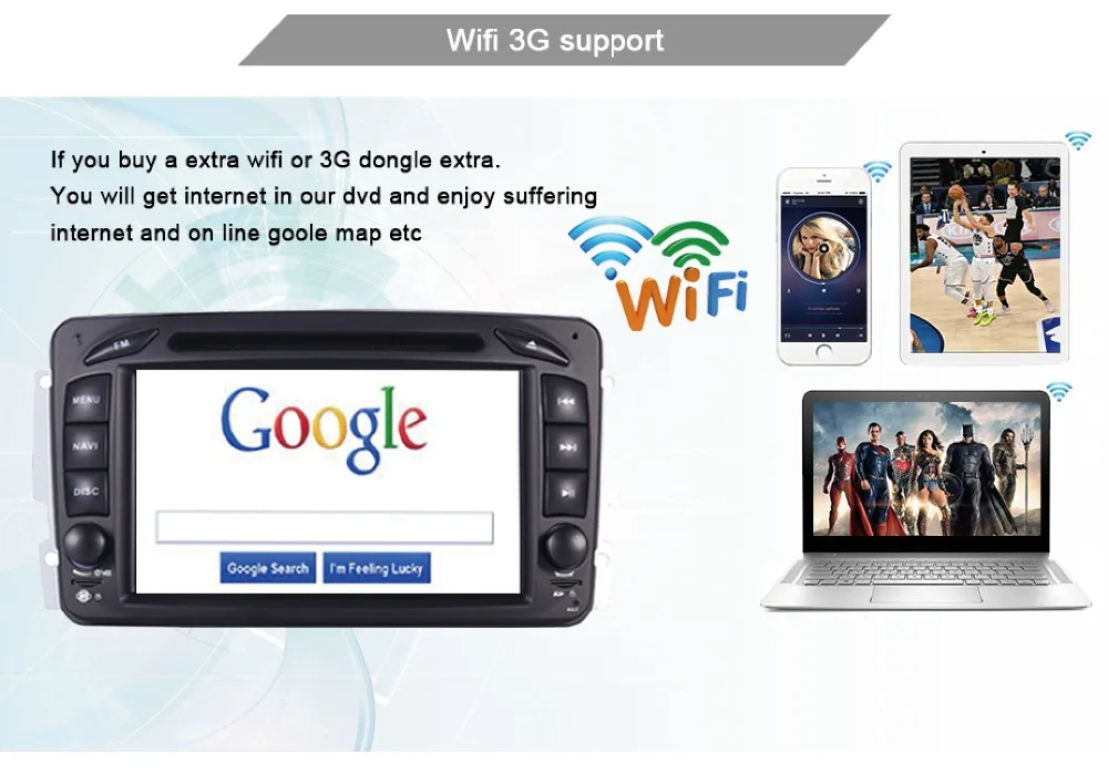 Top In Stock 7"Android 9.0 Car DVD Player For Mercedes Benz CLK W209 W203 W463 W208 Wifi 3G GPS Bluetooth Radio Stereo audio media 15