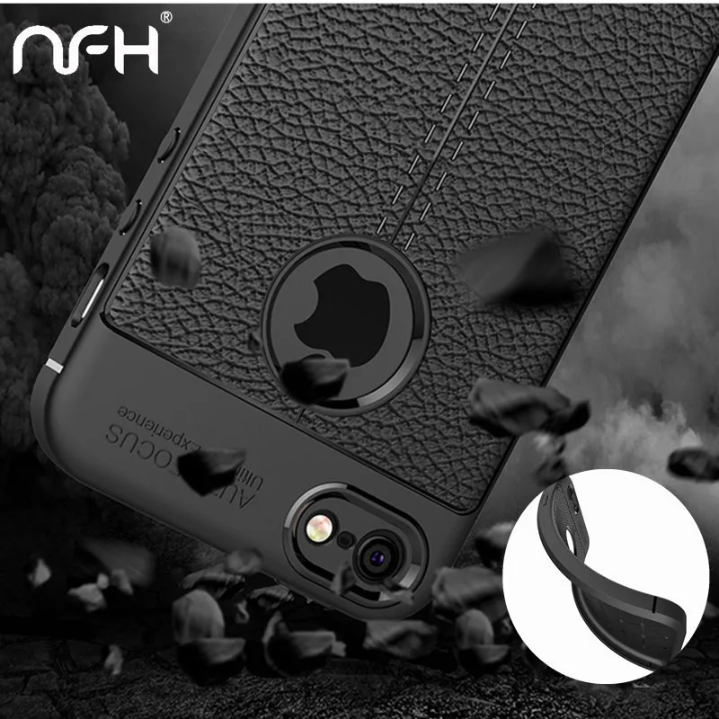 Retro Shockproof Protection Silicone Soft Case For iPhone 5 5SE Slim Bumper Litchi Leather Skin Back Cover For iPhone Case on 5S
