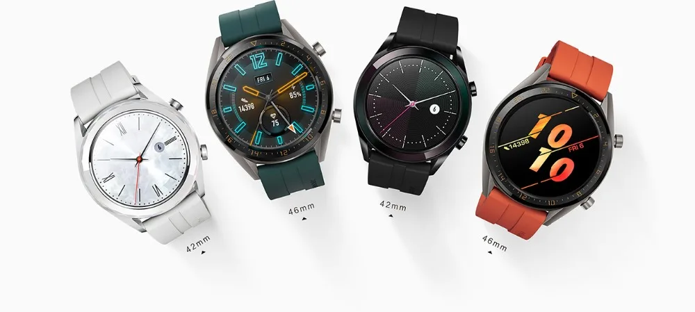 Huawei Watch GT Смарт часы Поддержка gps NFC 14 дней Срок службы батареи 5 атм водонепроницаемый телефонный Звонок трекер сердечного ритма для Android IOS