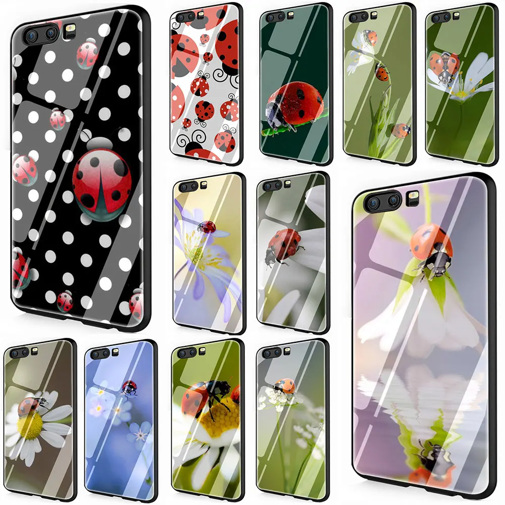 Phone Cover Case Bug Insect Tempered Glass Ladybug Lady for Huawei Mate P 10 20 30 Lite Pro Y9 Honor 8X 7A Half-wrapped | Мобильные